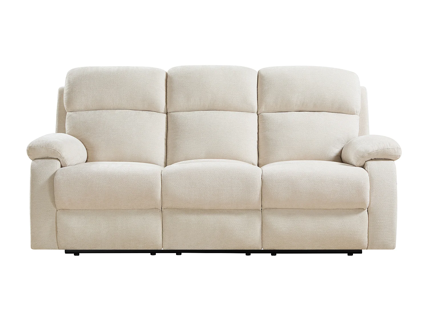 Canapé 3 places relax en tissu texturé beige TOLZANO