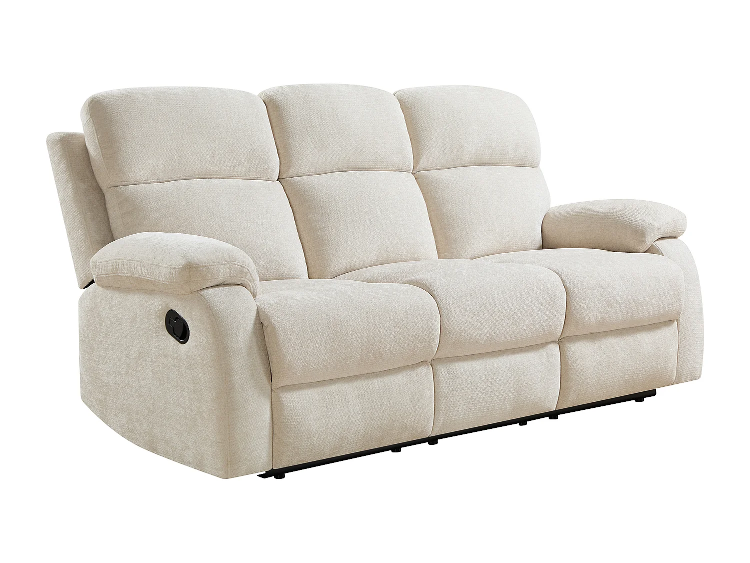 Canapé 3 places relax en tissu texturé beige TOLZANO