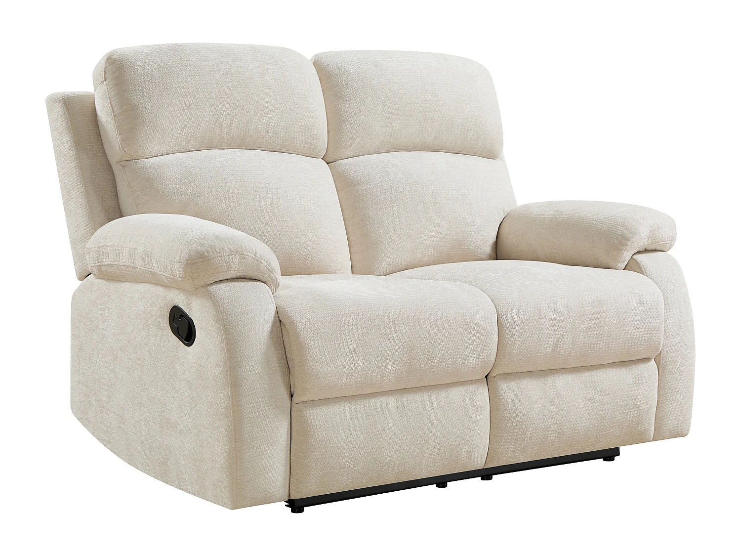 Canapé 2 places relax en tissu texturé beige TOLZANO