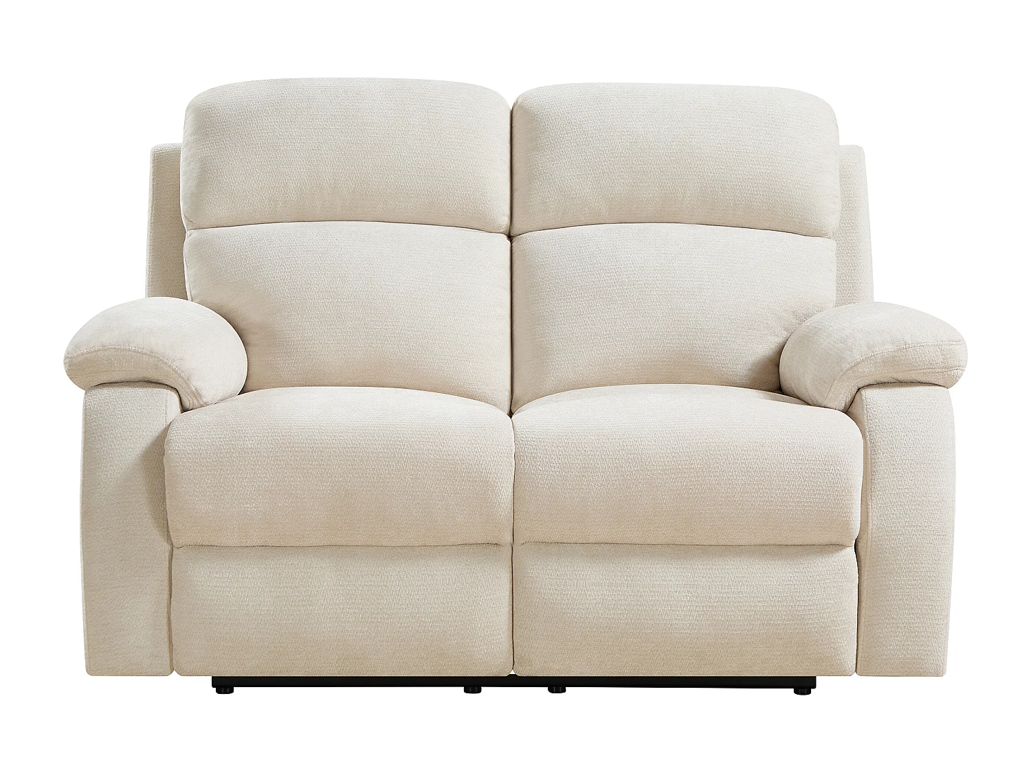 Canapé 2 places relax en tissu texturé beige TOLZANO