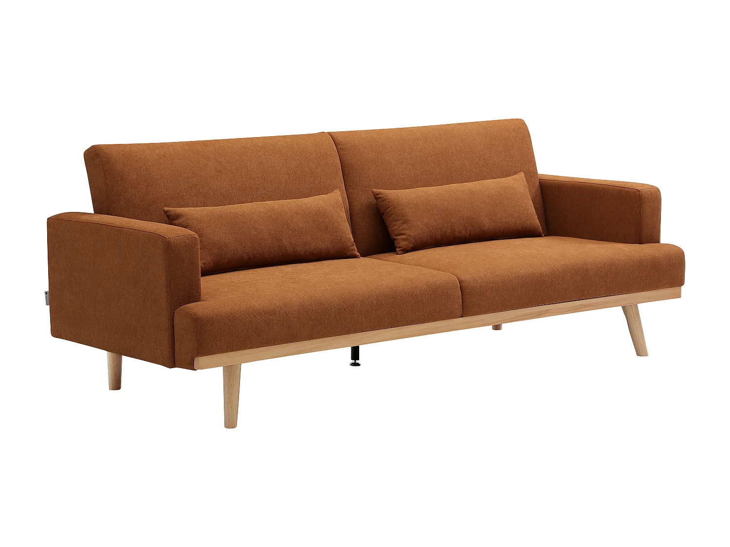 Canapé 3 places convertible clic-clac en tissu terracotta ESME