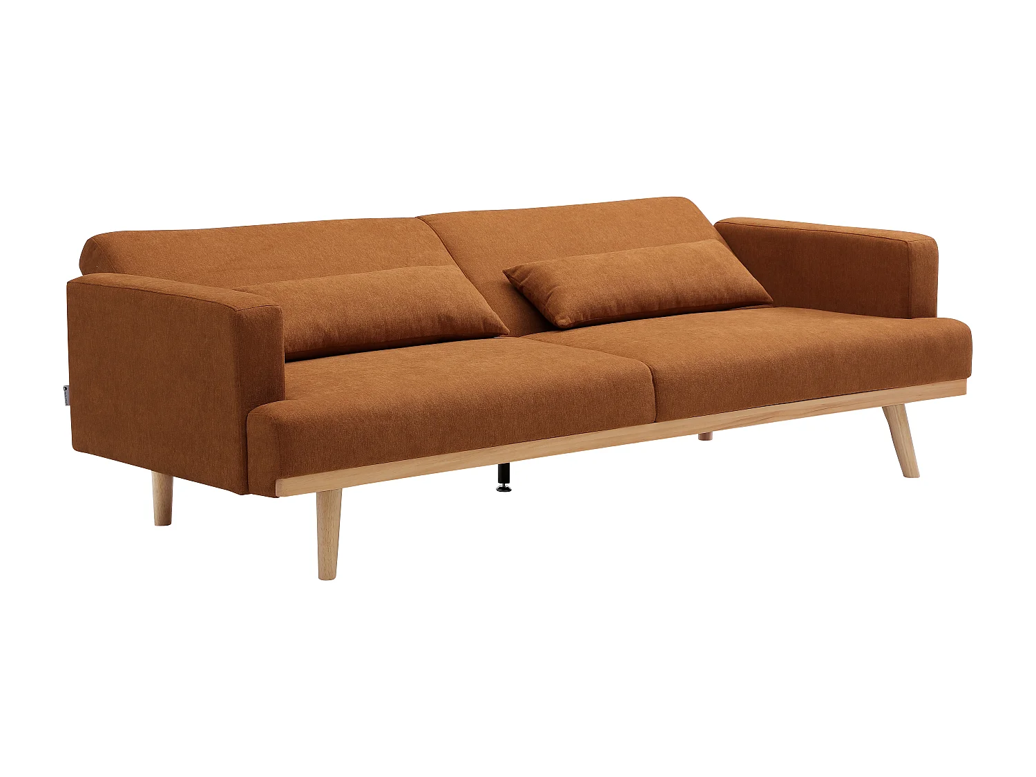 Canapé 3 places convertible clic-clac en tissu terracotta ESME