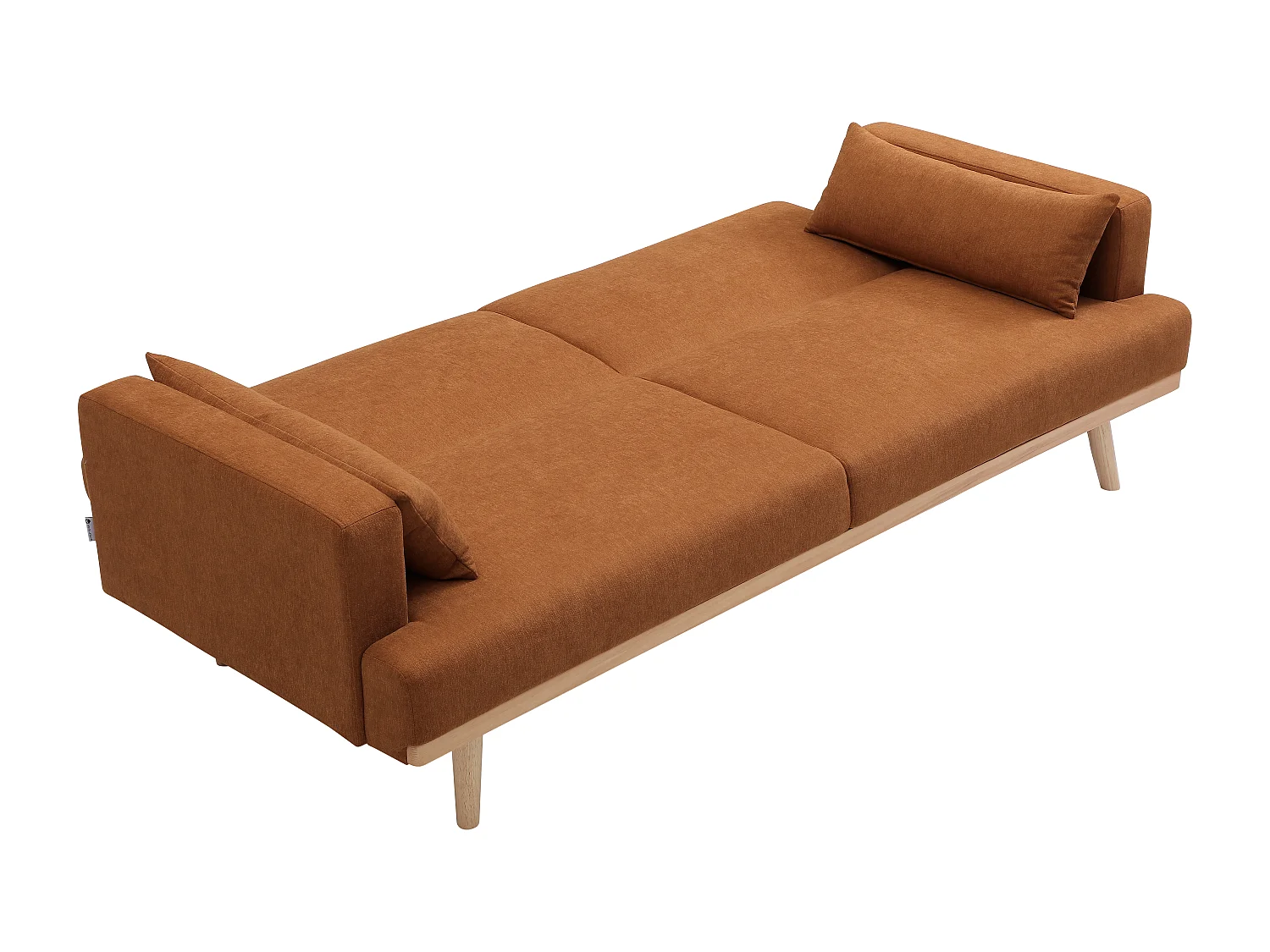 Canapé 3 places convertible clic-clac en tissu terracotta ESME