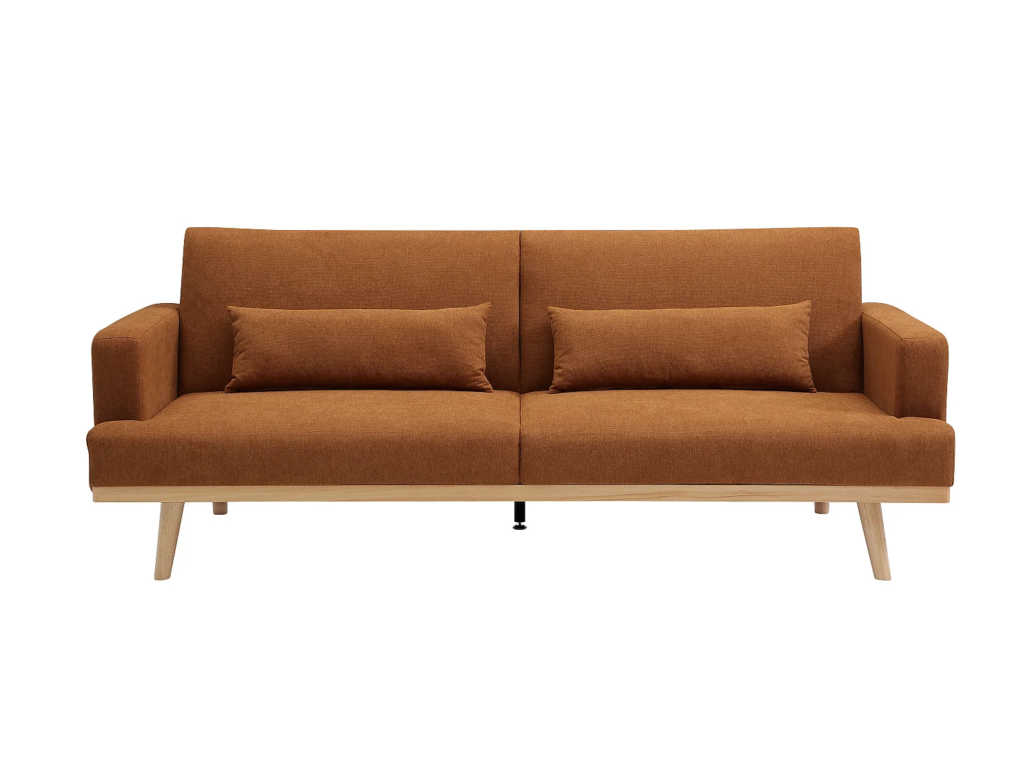 Canapé 3 places convertible clic-clac en tissu terracotta ESME