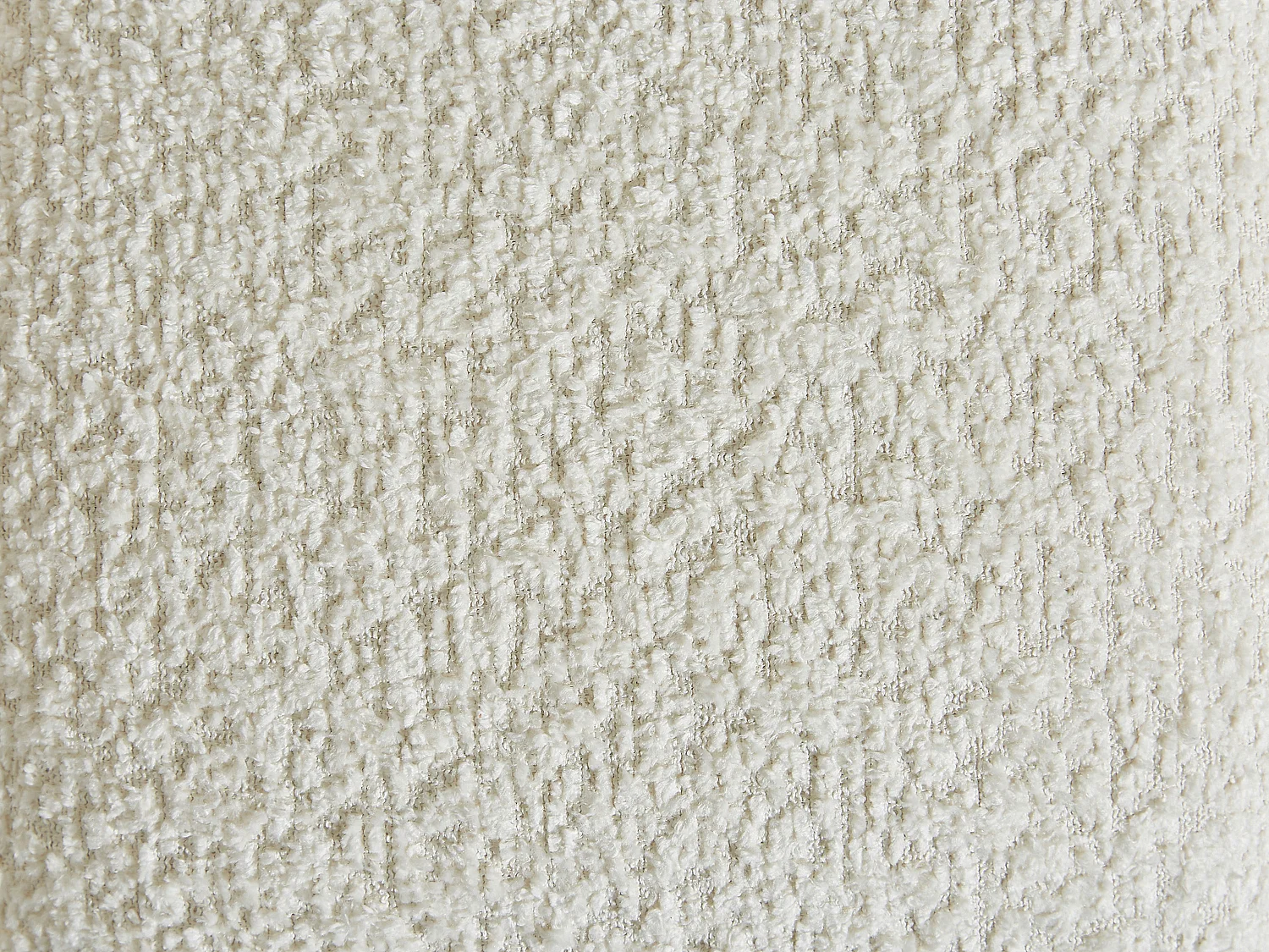 Méridienne gauche en tissu bouclette blanc cassé LELACO