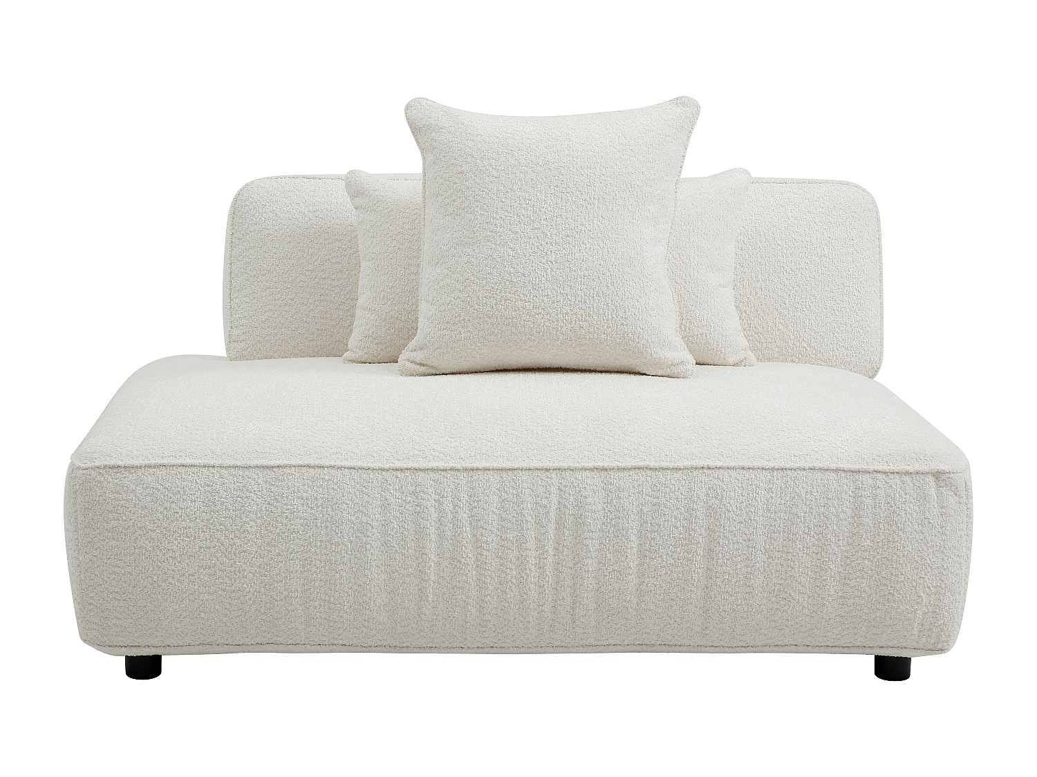Venstre meridienne i off-white bouclé-stoff LELACO