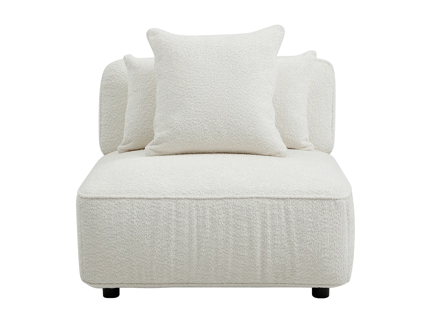 Fauteuil en tissu bouclette blanc cassé LELACO