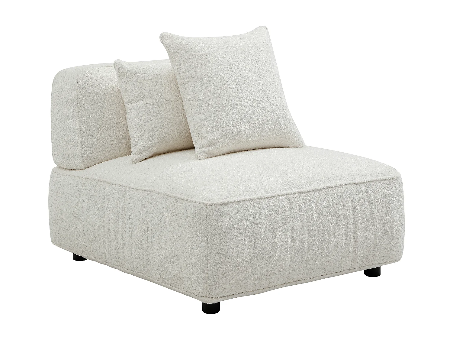 Fauteuil en tissu bouclette blanc cassé LELACO