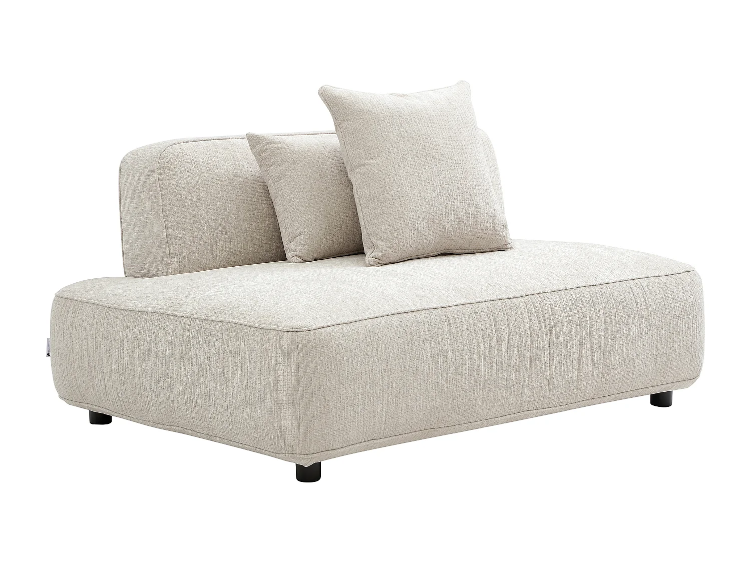 Méridienne gauche en tissu chenille beige LELACO