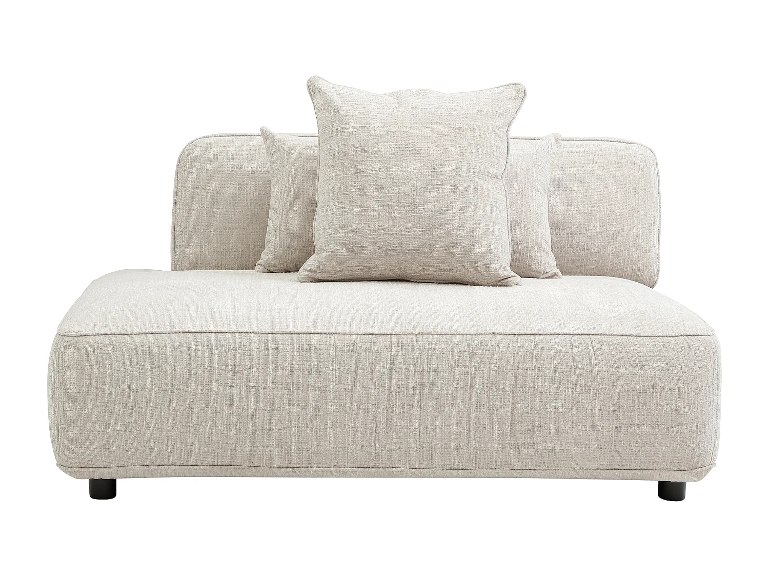 Méridienne gauche en tissu chenille beige LELACO