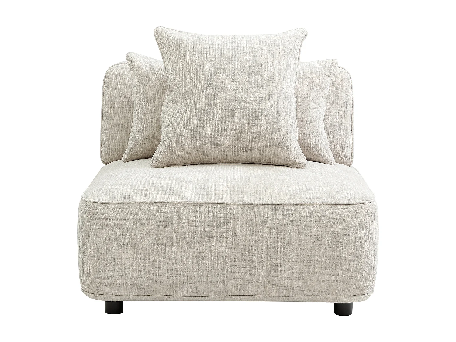 Fauteuil en tissu chenille beige LELACO