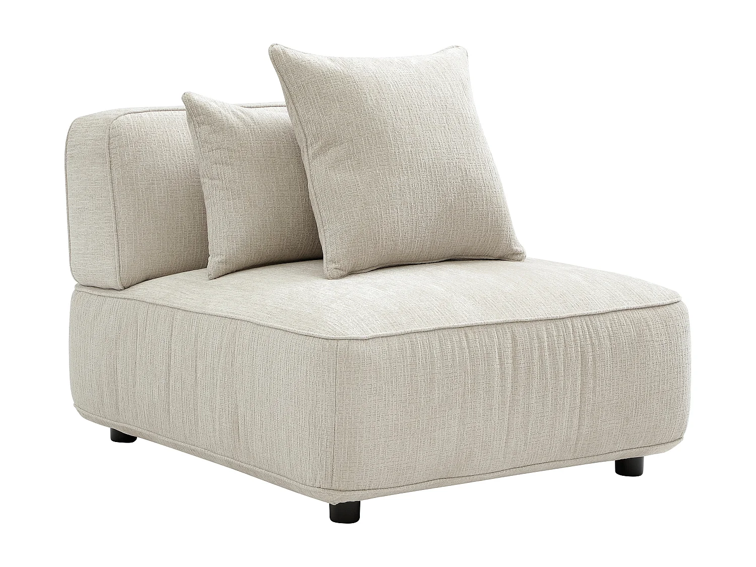 Fauteuil en tissu chenille beige LELACO