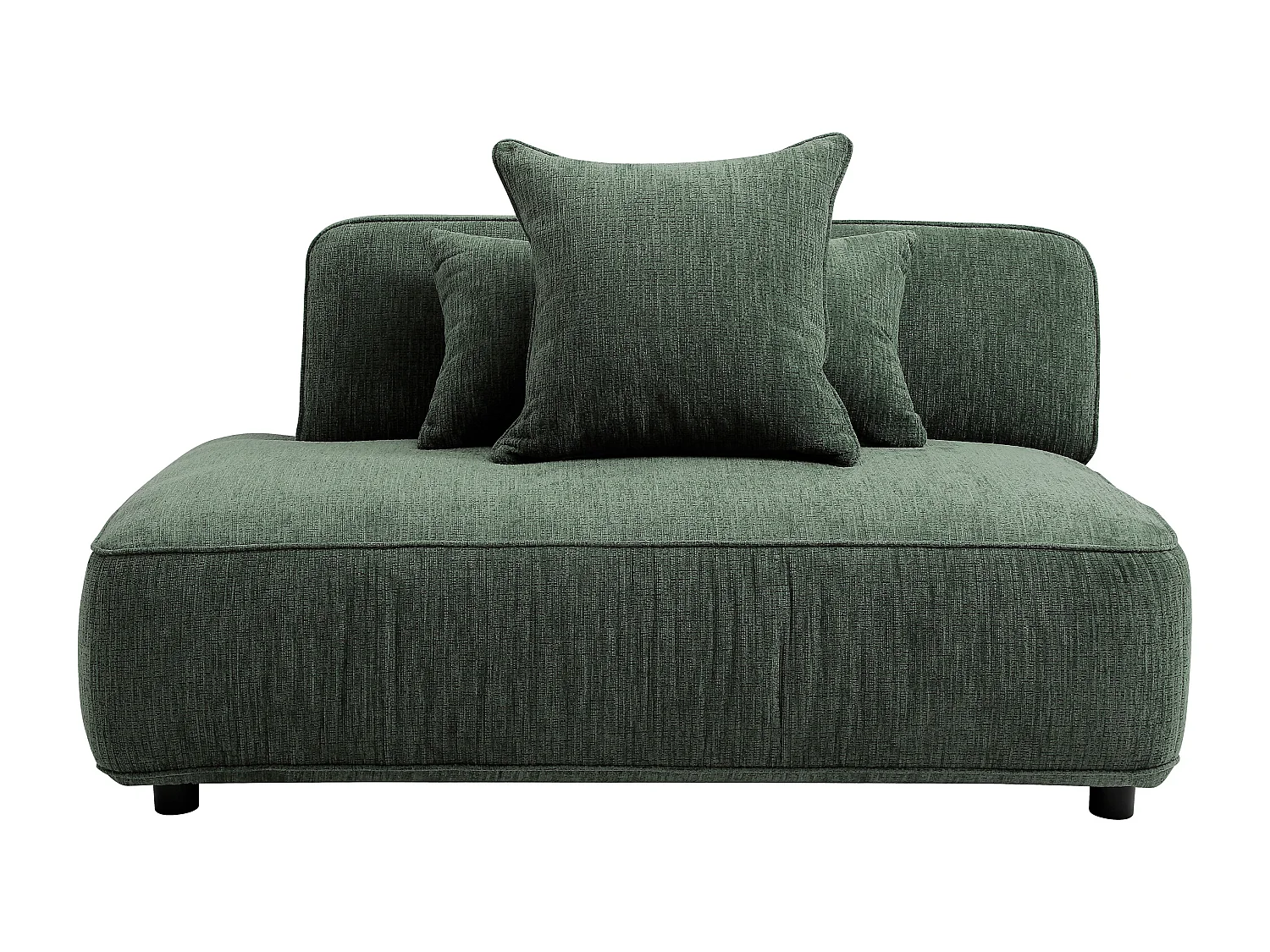 Méridienne gauche en tissu chenille vert LELACO