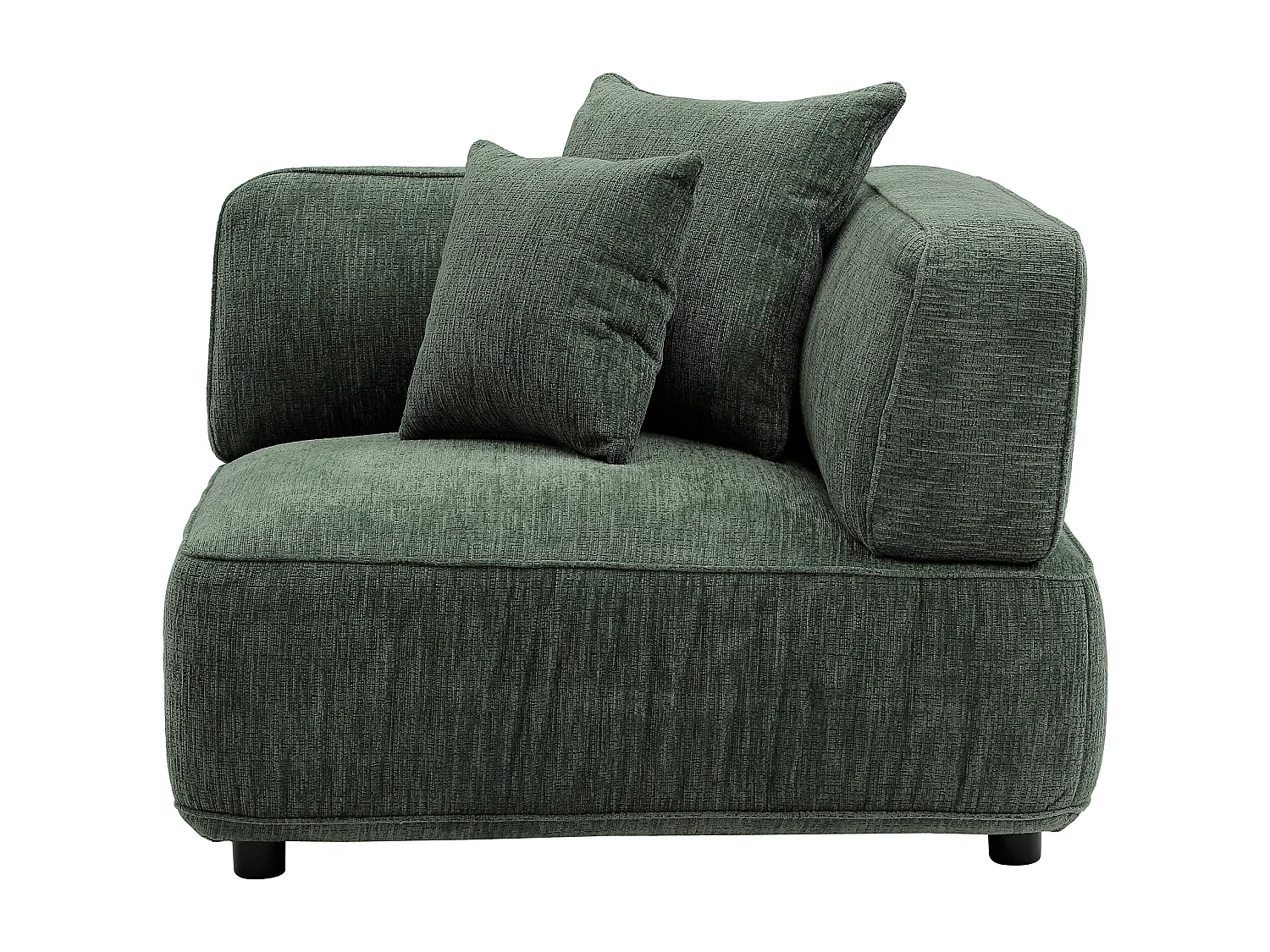 Fauteuil d'angle en tissu chenille vert LELACO