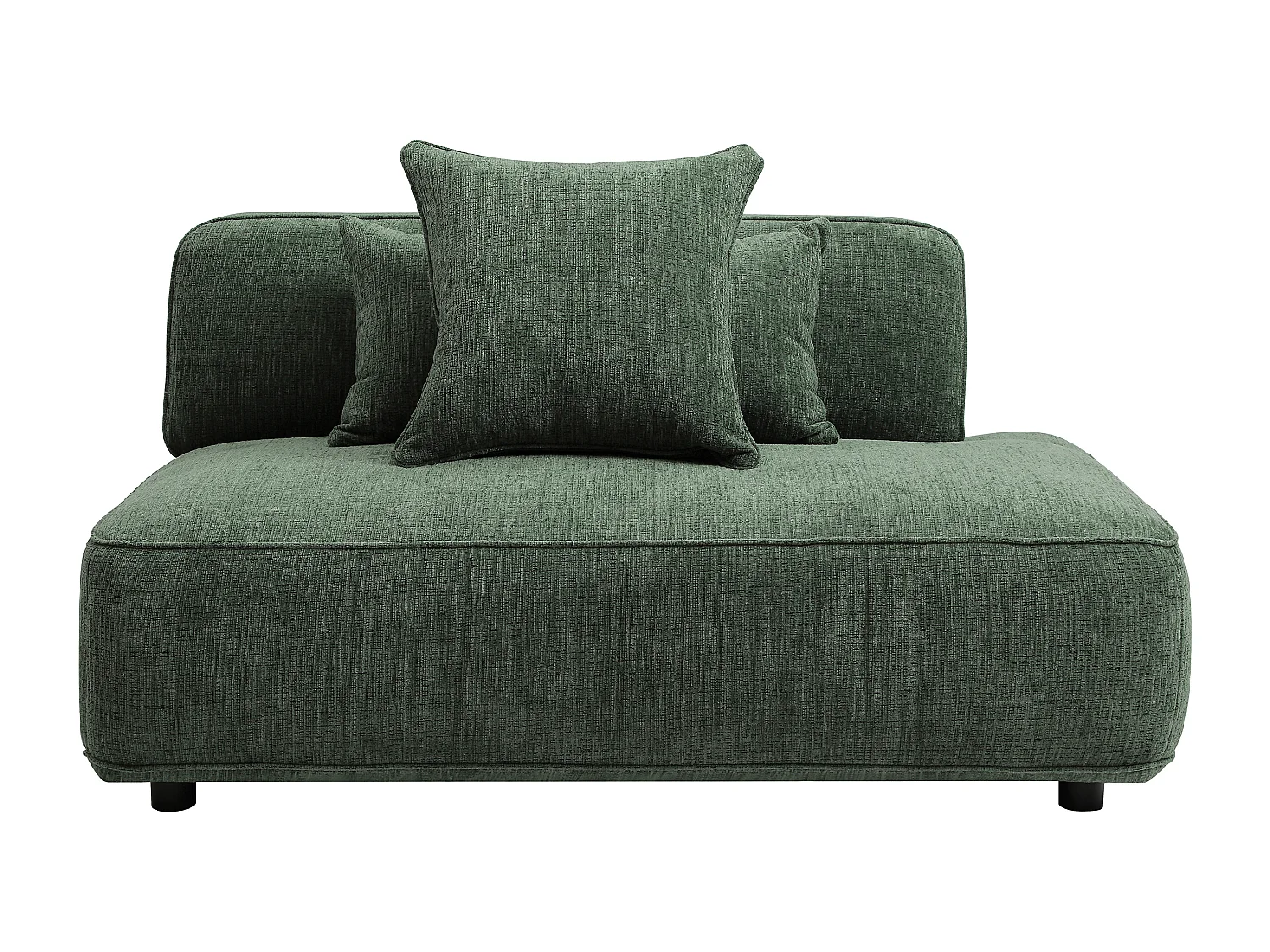 Méridienne droite en tissu chenille vert LELACO