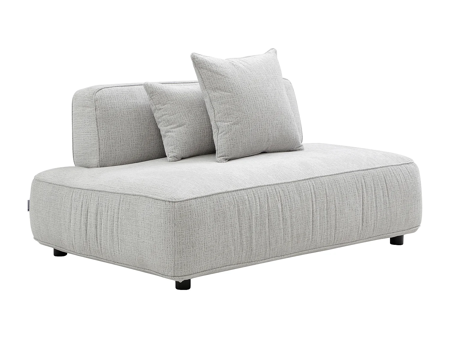 Méridienne gauche en tissu chenille gris clair LELACO