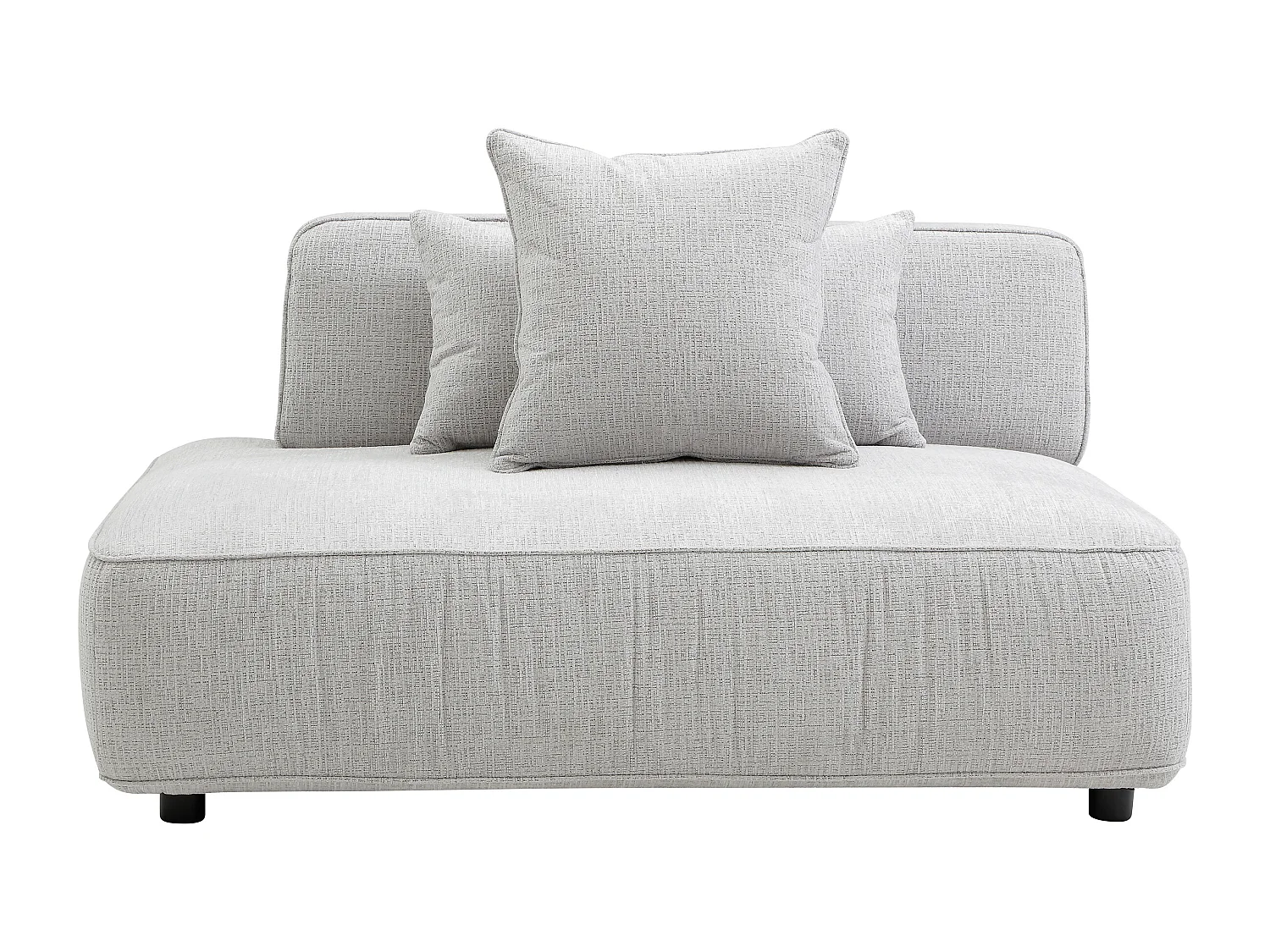 Méridienne gauche en tissu chenille gris clair LELACO