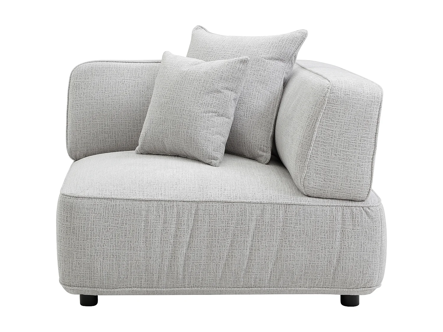Fauteuil d'angle en tissu chenille gris clair LELACO
