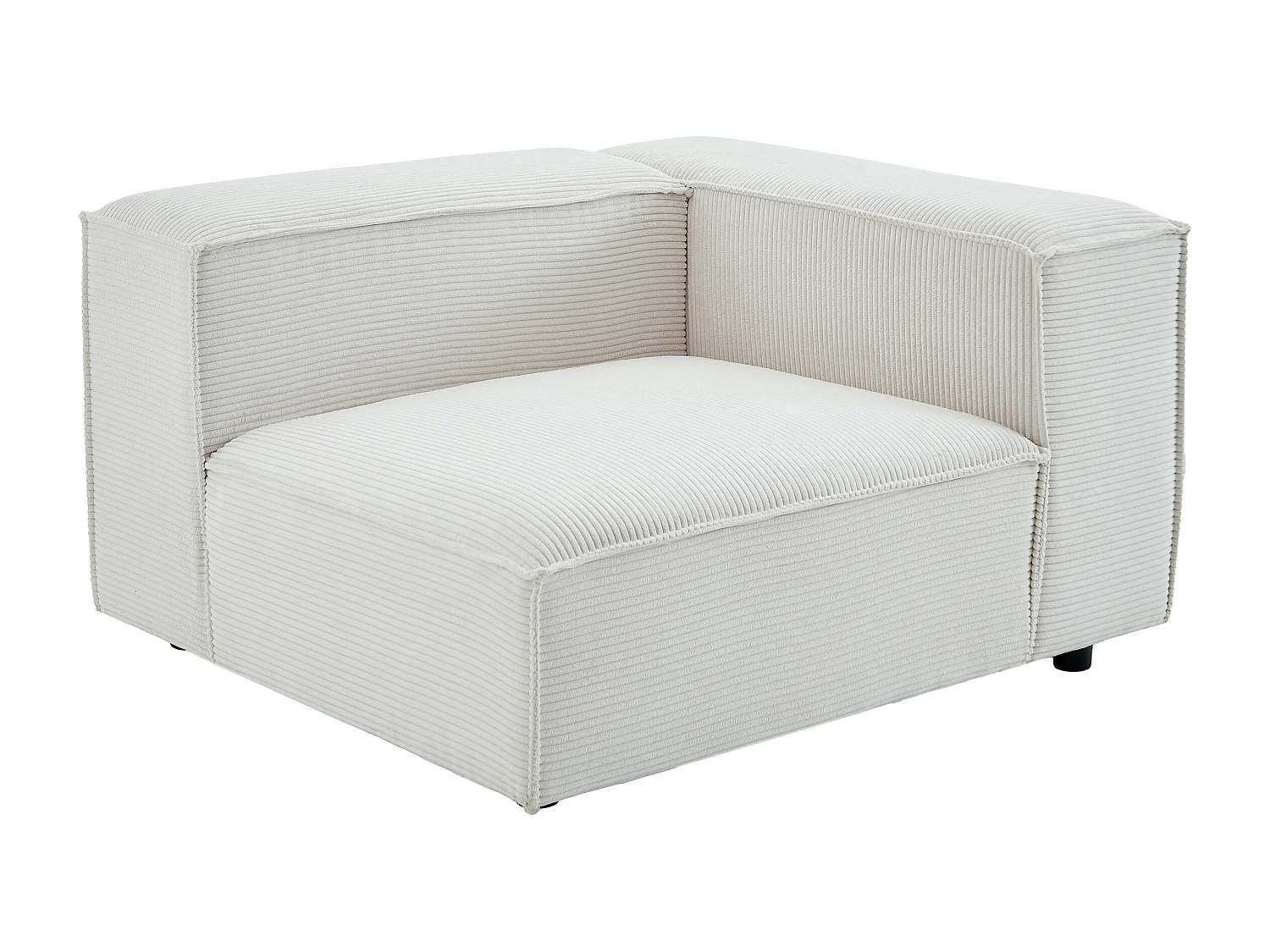 Fauteuil d'angle droit en velours côtelé beige RUZOLO