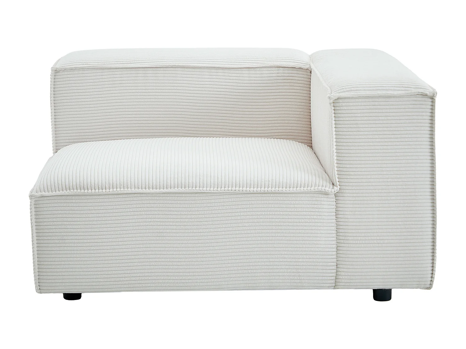Fauteuil d'angle droit en velours côtelé beige RUZOLO