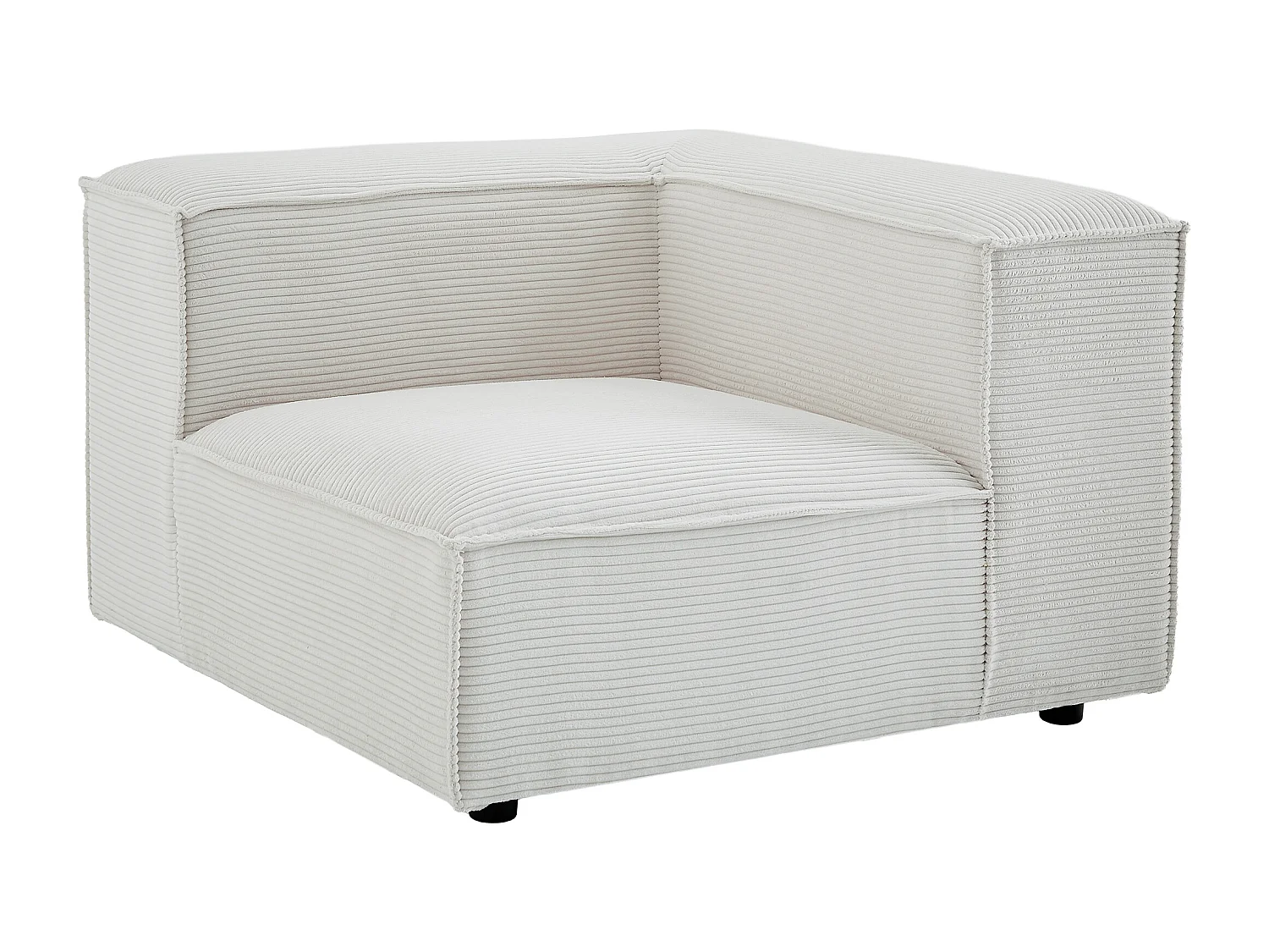 Fauteuil d'angle en velours côtelé beige RUZOLO