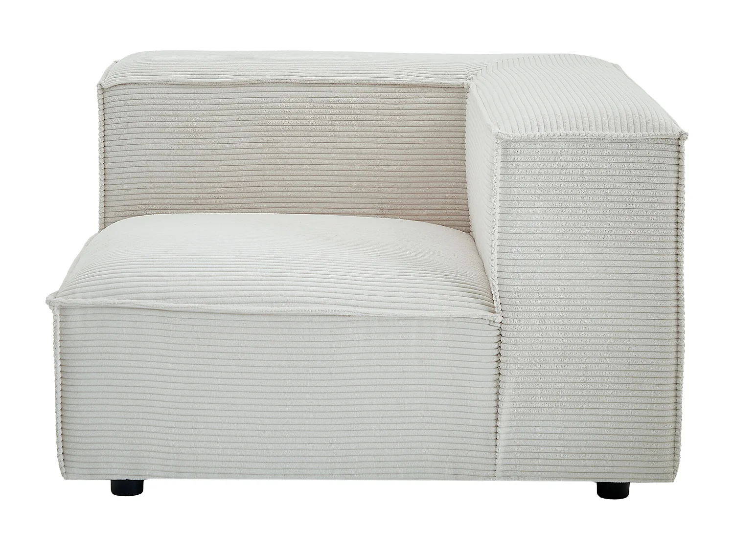 Fauteuil d'angle en velours côtelé beige RUZOLO