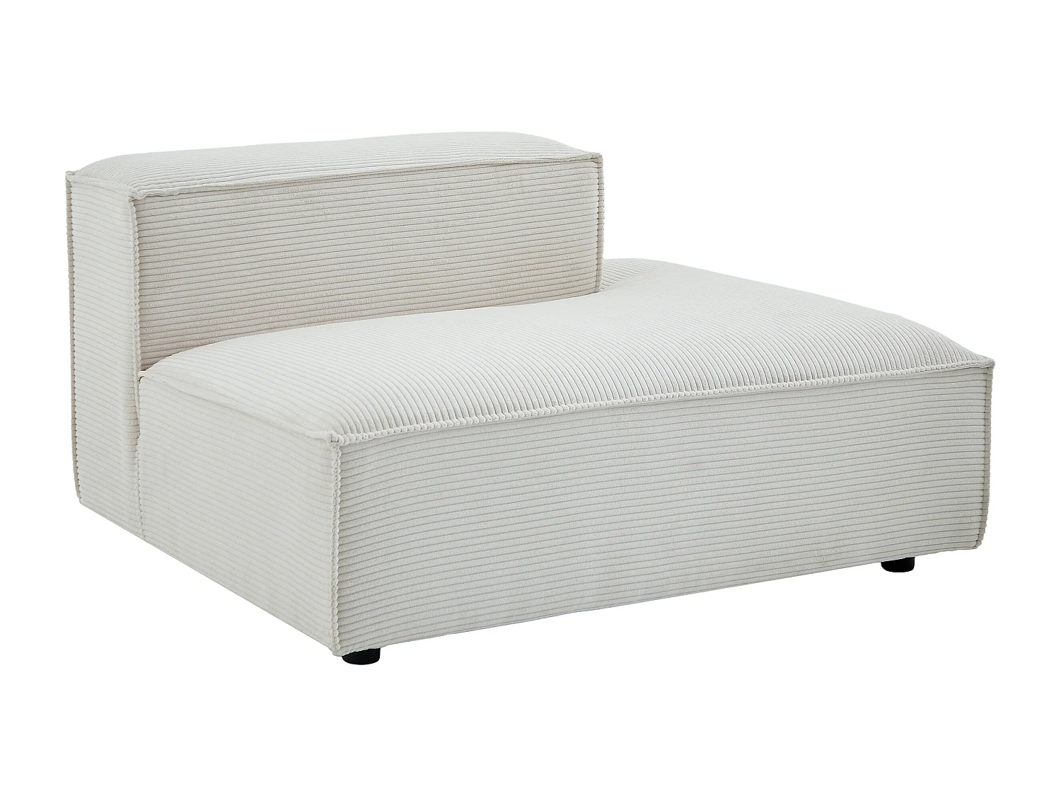 Méridienne droite en velours côtelé beige RUZOLO