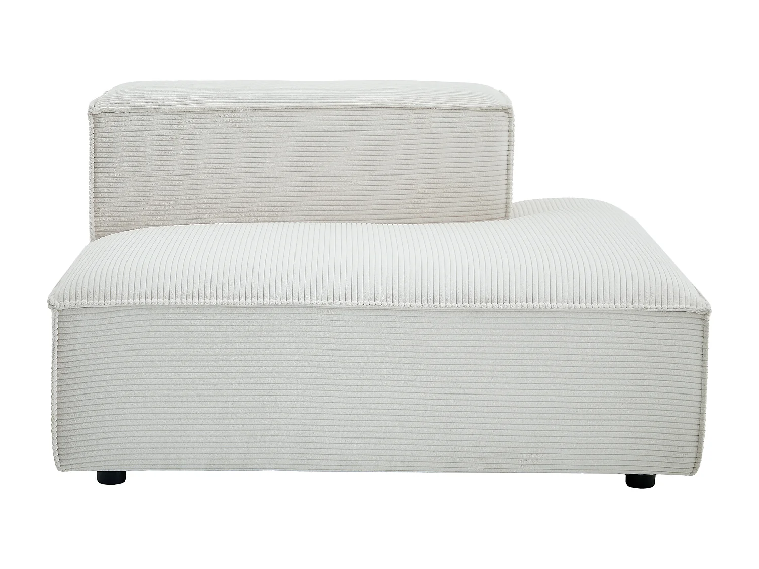 Méridienne droite en velours côtelé beige RUZOLO