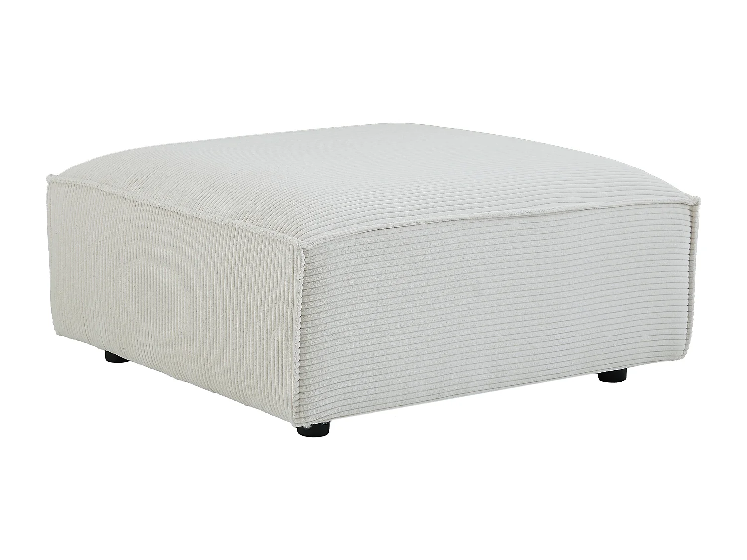 Pouf en velours côtelé beige RUZOLO