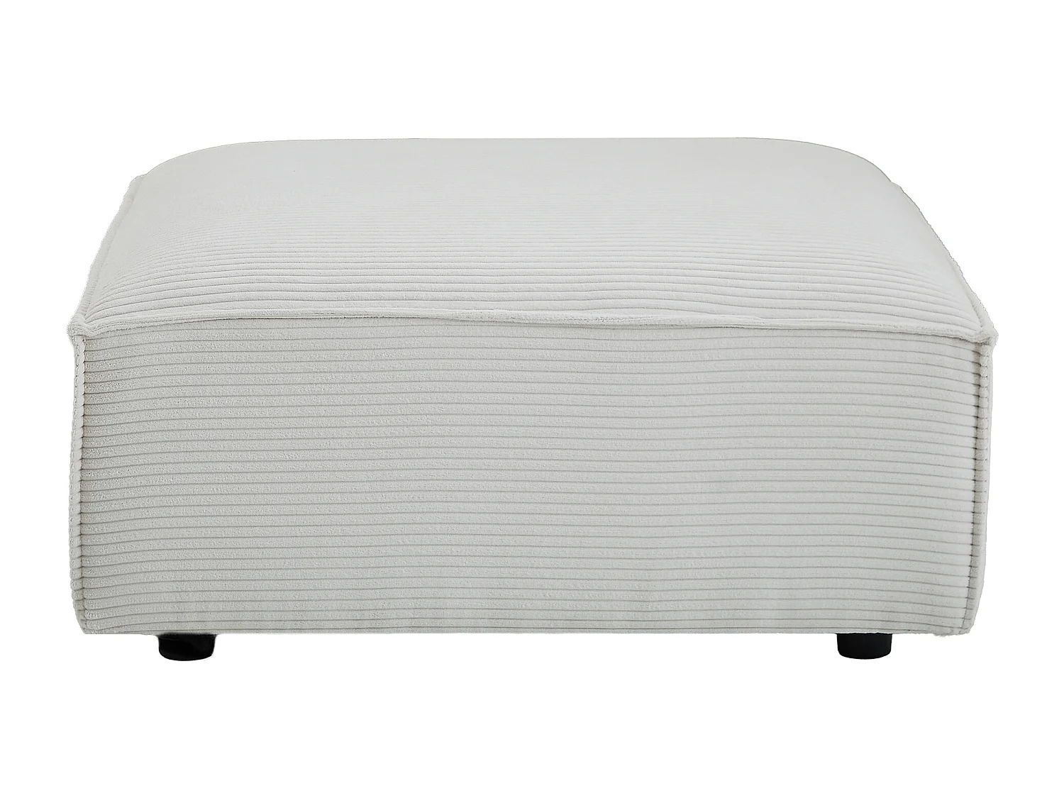 Pouf en velours côtelé beige RUZOLO