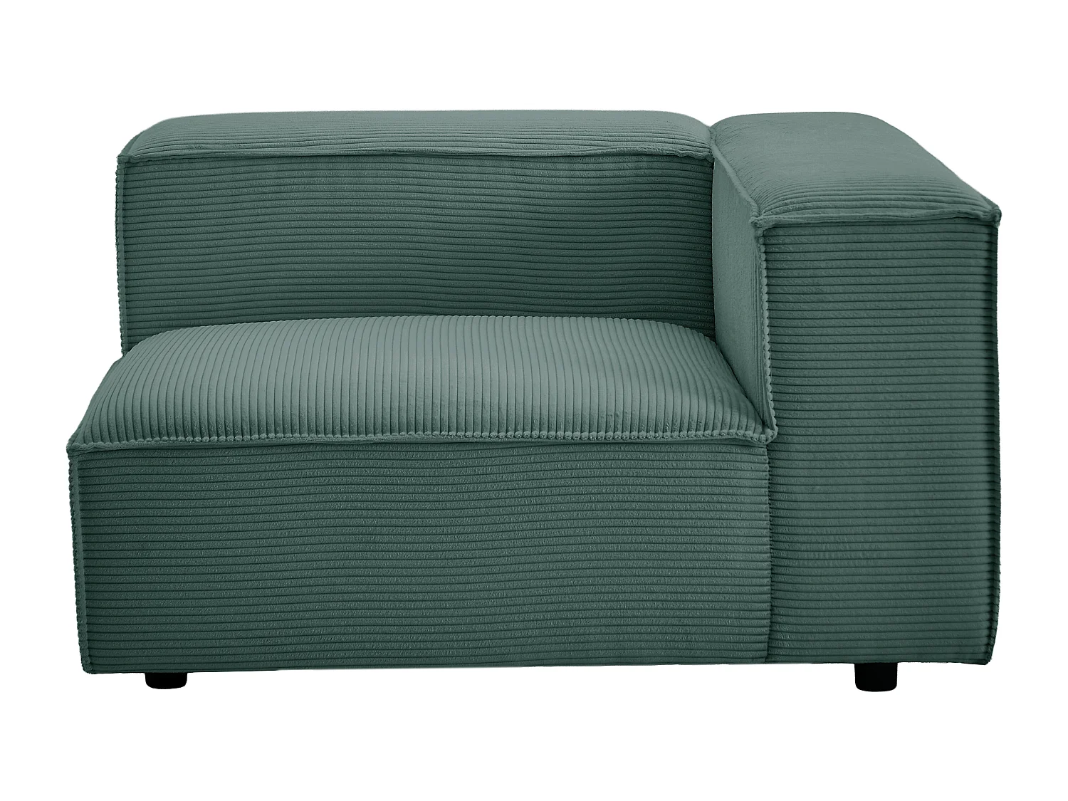 Fauteuil d'angle droit en velours côtelé vert RUZOLO
