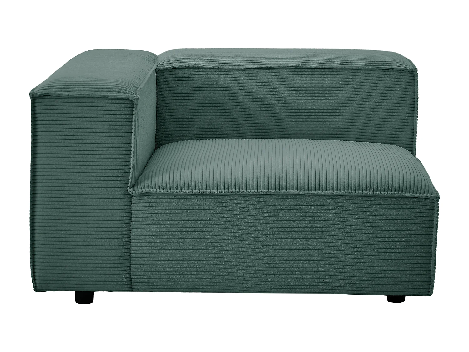 Fauteuil d'angle gauche en velours côtelé vert RUZOLO