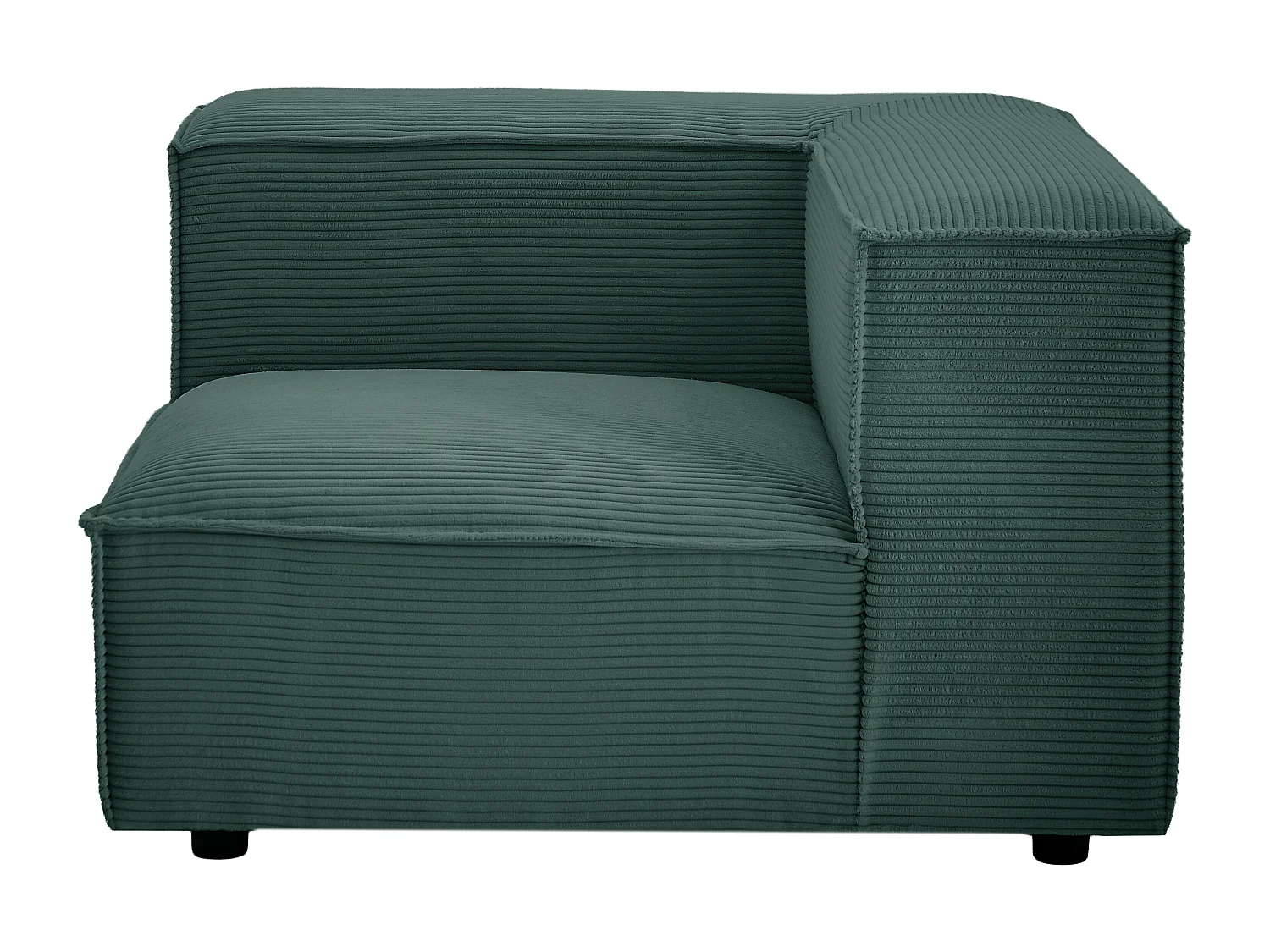 Fauteuil d'angle en velours côtelé vert RUZOLO