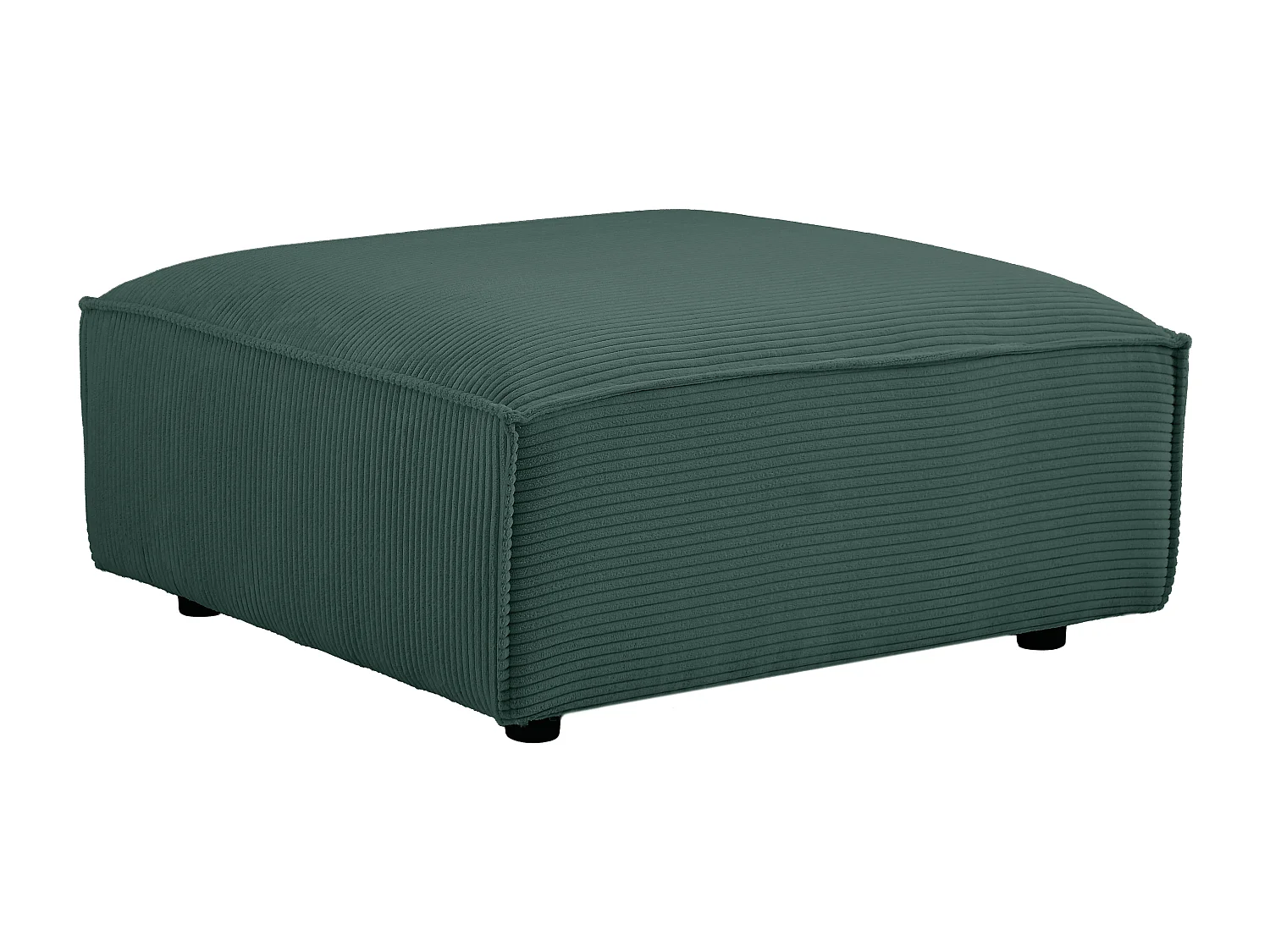 Pouf en velours côtelé vert RUZOLO
