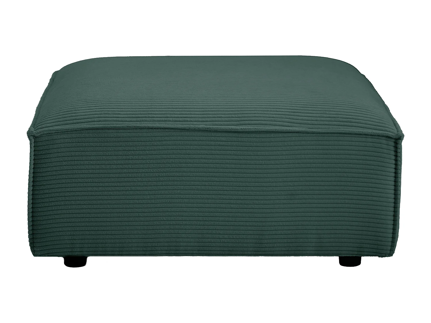 Pouf en velours côtelé vert RUZOLO