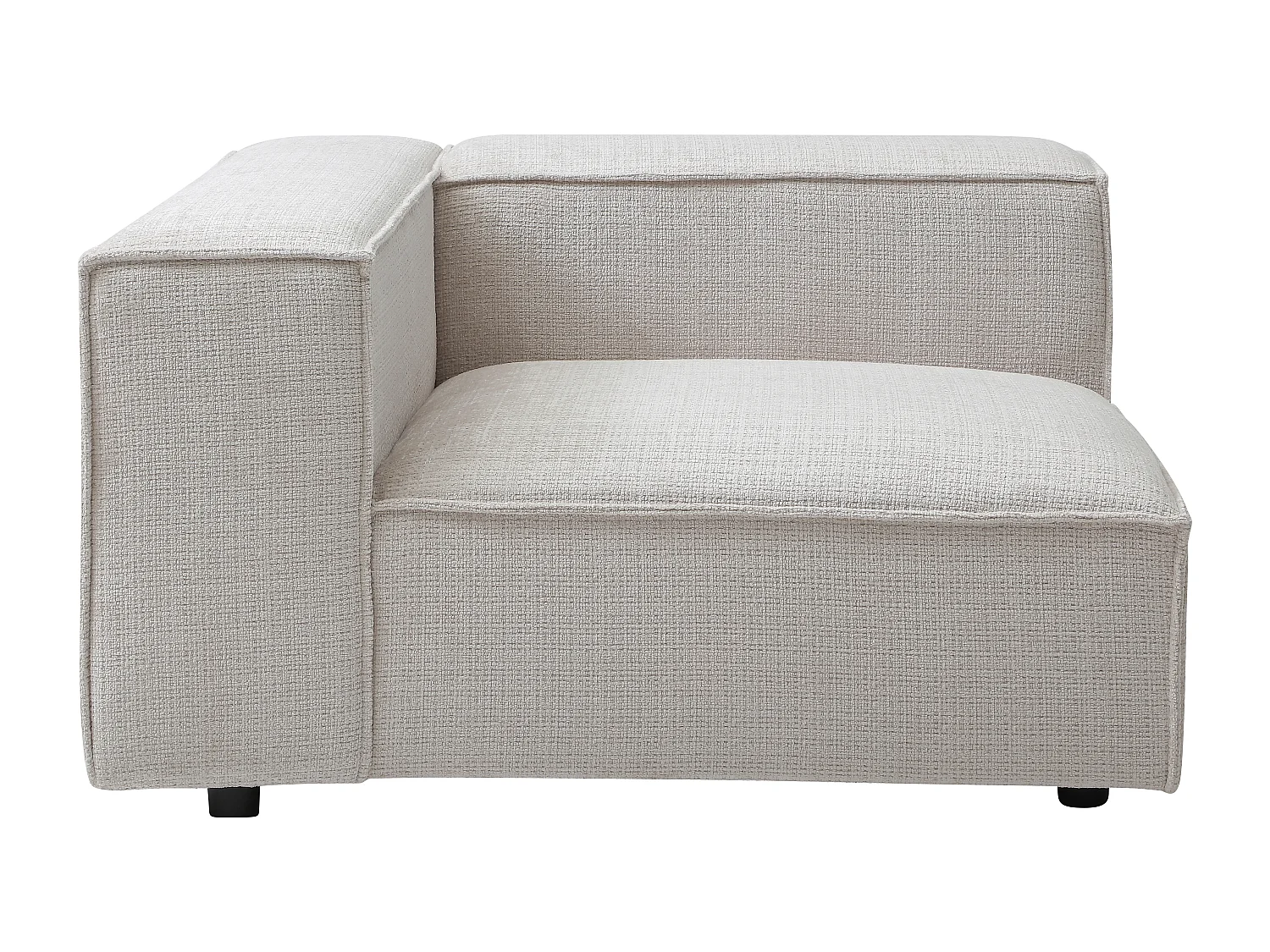 Fauteuil d'angle gauche en tissu chenille beige RUZOLO