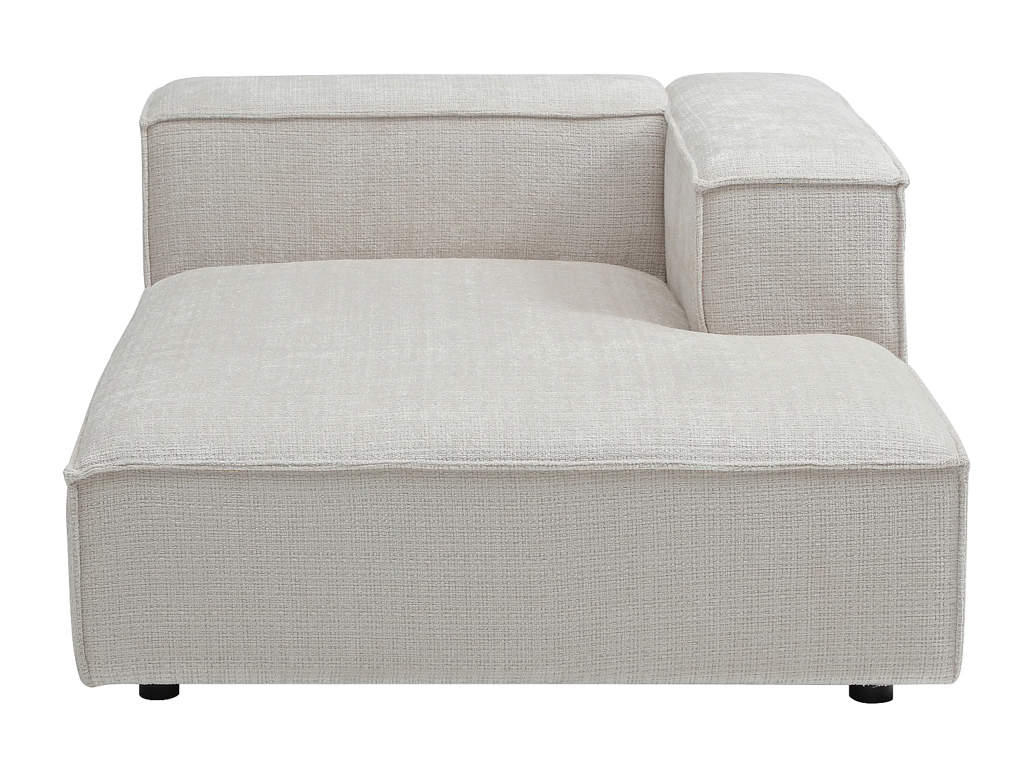 Méridienne avec accoudoir droit en tissu chenille beige RUZOLO
