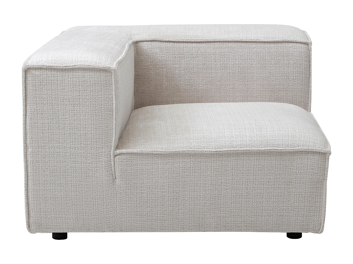 Fauteuil d'angle en tissu chenille beige RUZOLO