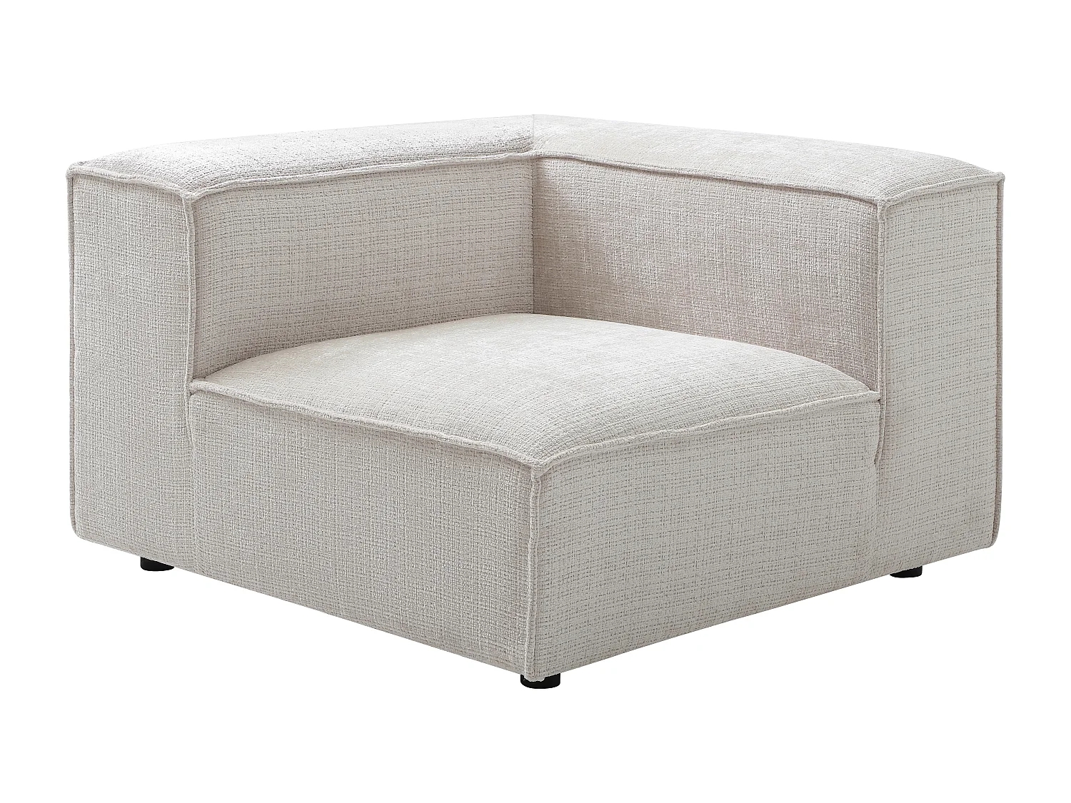 Fauteuil d'angle en tissu chenille beige RUZOLO