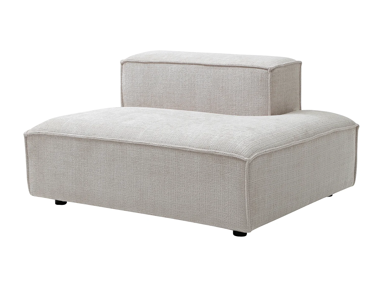 Méridienne droite en tissu chenille beige RUZOLO