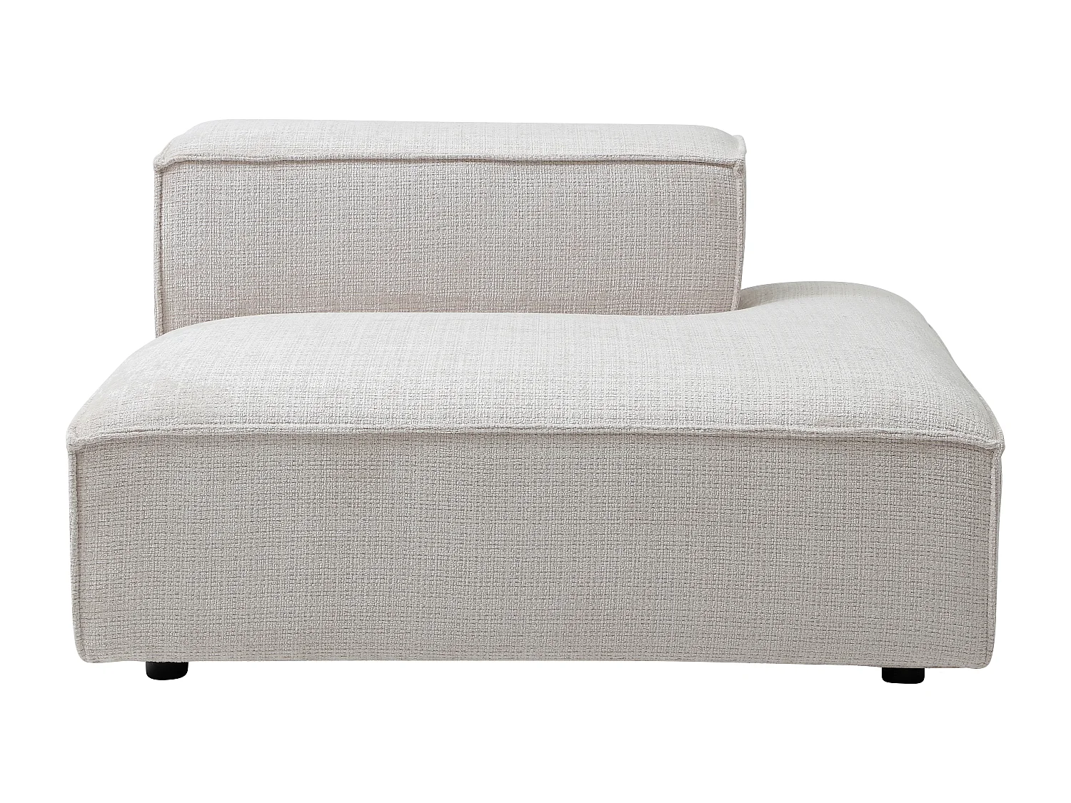 Méridienne droite en tissu chenille beige RUZOLO