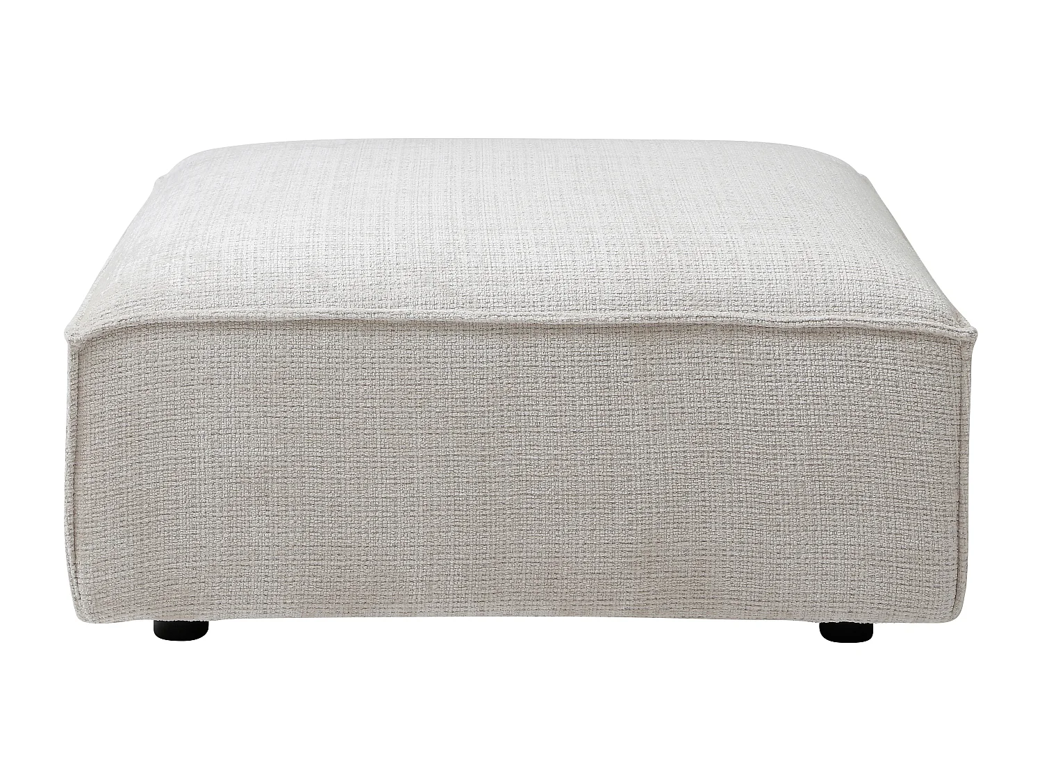 Pouf en tissu chenille beige RUZOLO