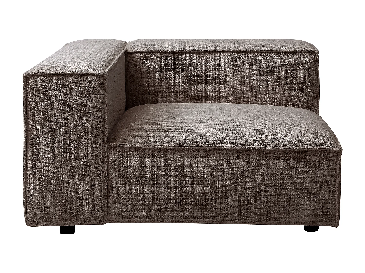 Fauteuil d'angle gauche en tissu chenille taupe RUZOLO