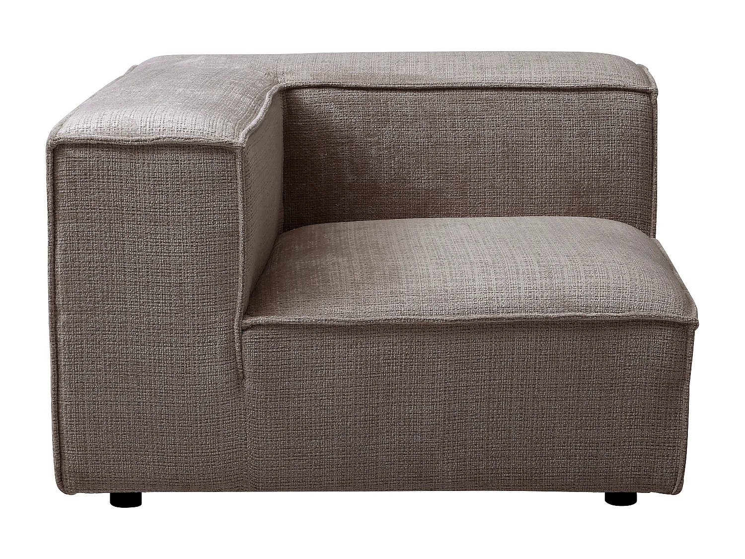 Fauteuil d'angle en tissu chenille taupe RUZOLO