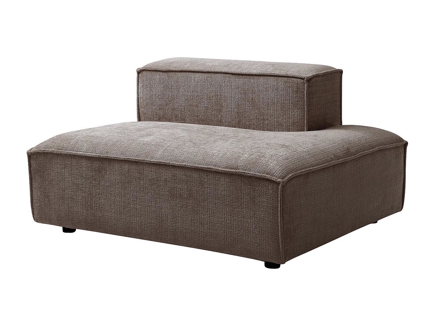 Méridienne droite en tissu chenille taupe RUZOLO
