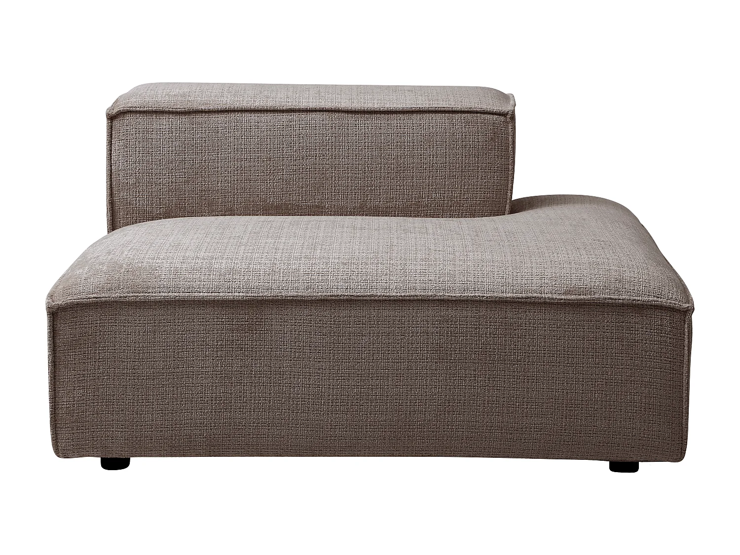 Méridienne droite en tissu chenille taupe RUZOLO