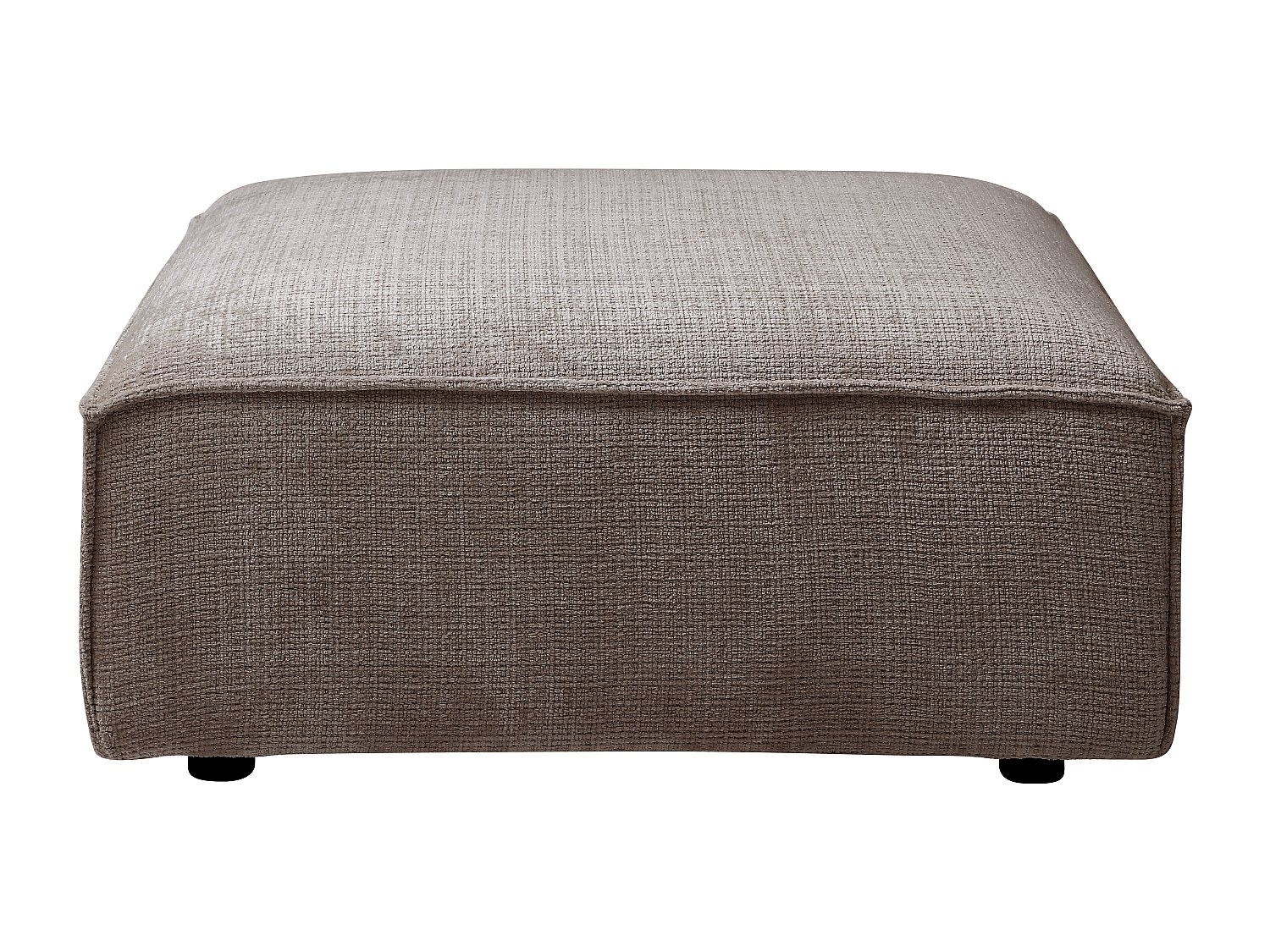 Pouf aus Chenille-Stoff in Taupe RUZOLO