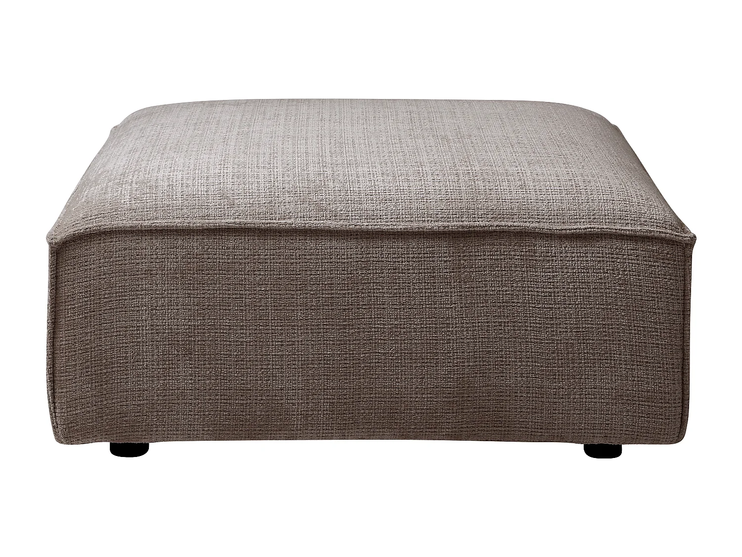 Pouf en tissu chenille taupe RUZOLO