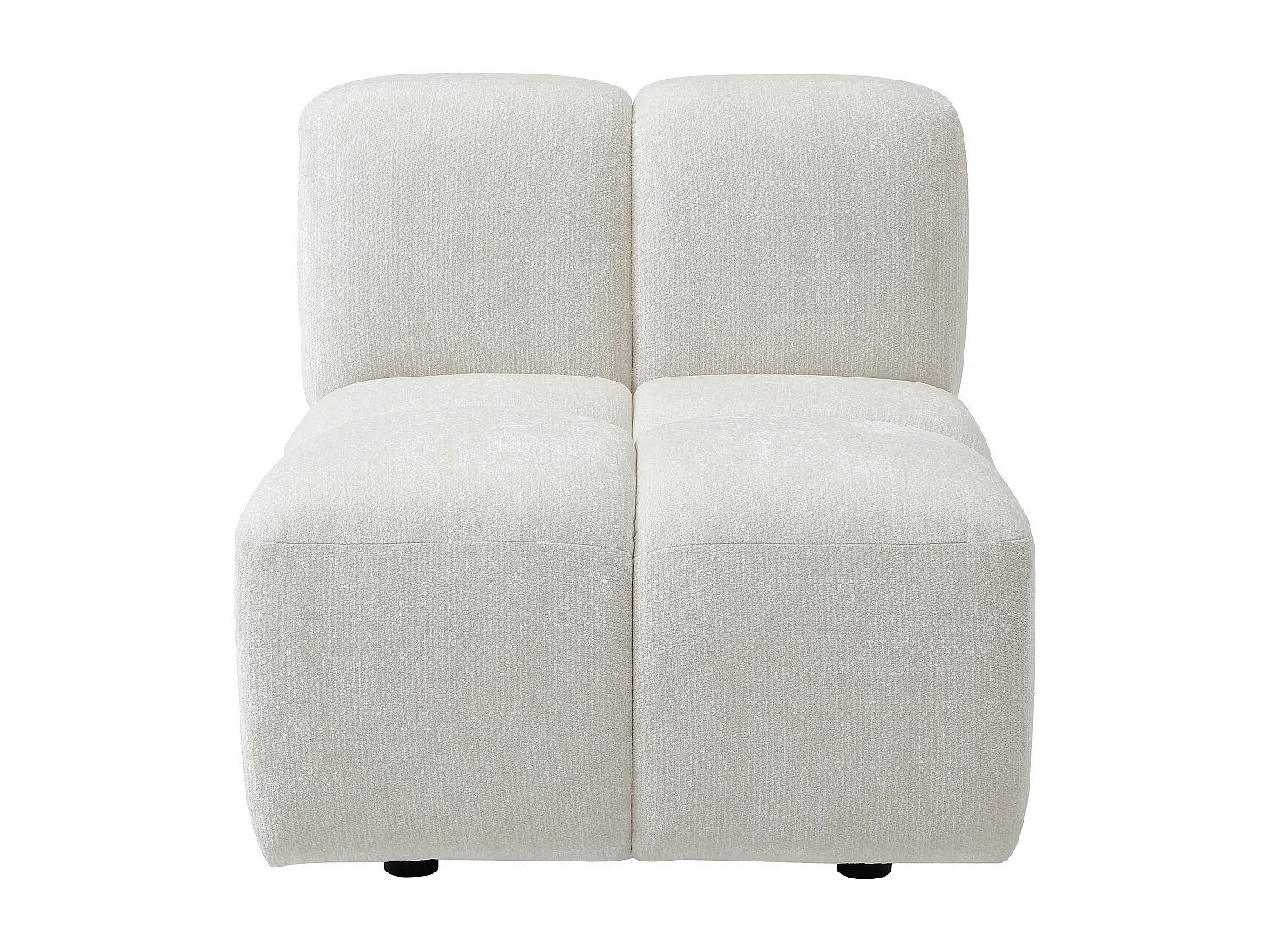 Fauteuil en tissu texturé blanc cassé CARLIVI