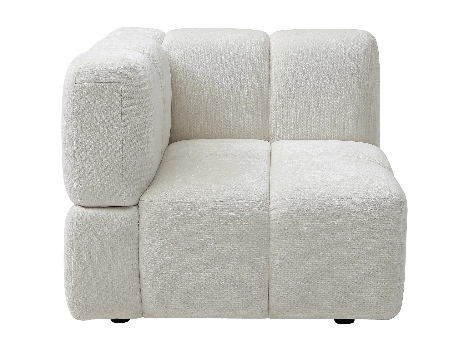 Fauteuil d'angle en tissu texturé blanc cassé CARLIVI